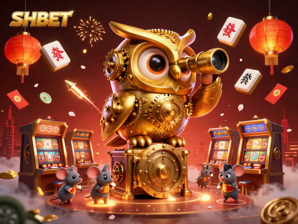 Engage with the thrilling atmosphere of SHBET featuring a whimsical golden owl theme in a packed casino