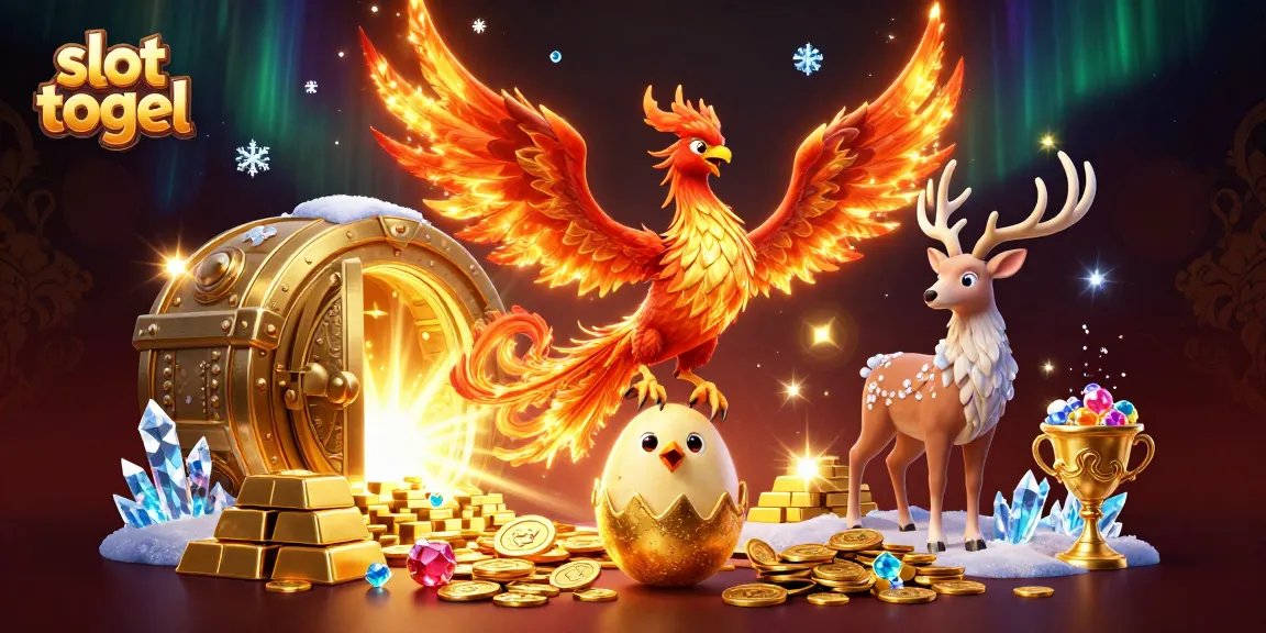 Experience thrilling slot togel games with a phoenix-themed 3D illustration of fortune and excitement.
