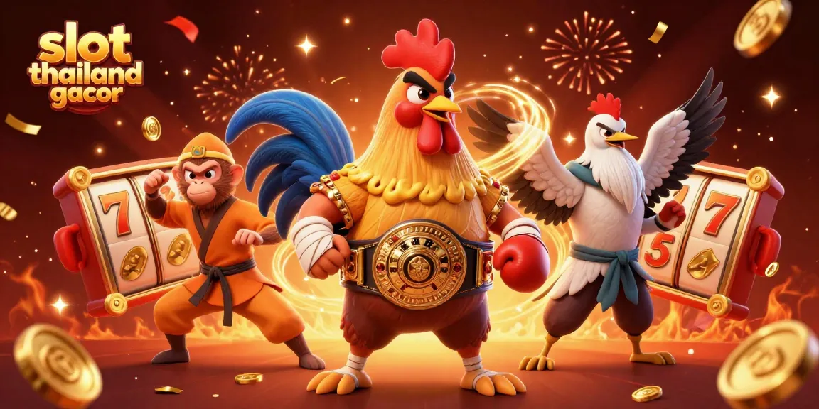 Engage with the vibrant scene of slot thailand gacor showcasing dynamic characters in a festive casino atmosphere.