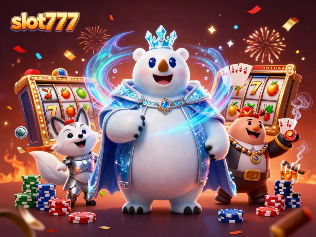 Mainkan slot777 dengan jackpot menarik dan simbol keberuntungan dalam ilustrasi kasino yang menakjubkan.