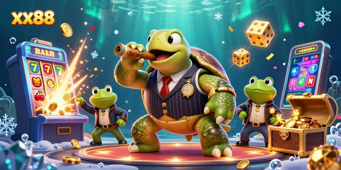 Experience winning action at xx88 with a vibrant 3D scene featuring engaging casino elements.